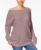Ultra Flirt Juniors' Off-the-shoulder Pullover Cozy Sweater
