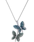 Diamond Butterfly Pendant Necklace In 14k White Gold (3/4 Ct. T.w.)