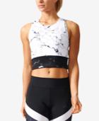 Adidas Marble-print Cropped Tank Top