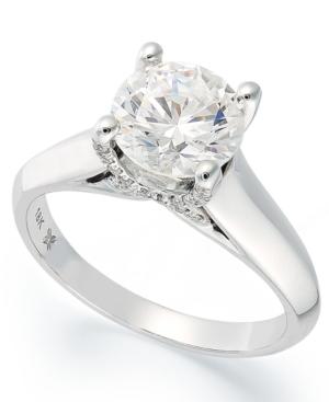 X3 Certified Diamond Solitaire Engagement Ring In 18k White Gold (1-1/2 Ct. T.w.), Created For Macy's
