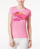 Mighty Fine Juniors' Barbie Car Graphic Ringer T-shirt