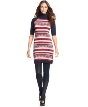 Tommy Hilfiger Short-sleeve Printed Sweater Dress