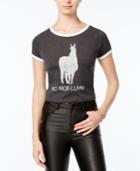 2 Kuhl Juniors' No Prob-llama Cropped Graphic Ringer T-shirt