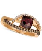 Le Vian Chocolatier Rasberry Rhodolite (1-1/6 Ct. T.w.) & Diamond (1/4 Ct. T.w.) Ring In 14k Rose Gold