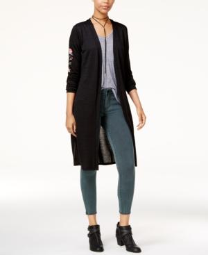 One Hart Juniors' Embroidered Maxi Cardigan, Created For Macy's