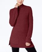 Jeanne Pierre Cable-knit Fisherman Tunic Sweater
