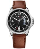 Tommy Hilfiger Men's Casual Sport Interchangeable Brown Or Embossed Black Leather Strap Watch 44mm 1791321