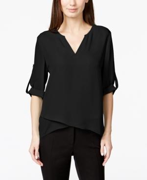 Alfani Roll-tab Layered-hem Top, Only At Macy's