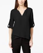 Alfani Roll-tab Layered-hem Top, Only At Macy's