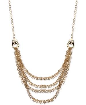 Anne Klein Gold-tone Multi-row Shaky Necklace