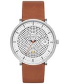 Skagen Men's Solar Hald Brown Leather Strap Watch 40mm Skw6277