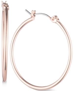 Nine West Rose Gold-tone Medium Hoop Earrings