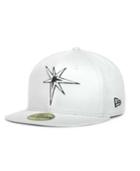 New Era Tampa Bay Rays Mlb White And Black 59fifty Cap