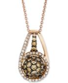 Le Vian Chocolatier Diamond Halo Cluster 18 Pendant Necklace (3/4 Ct. T.w.) In 14k Rose Gold