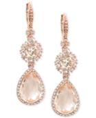 Marchesa Rose Gold-tone Crystal Double Drop Earrings