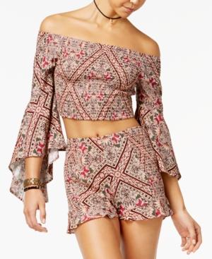 American Rag Juniors' Smocked Cropped Top, Created For Macy's