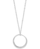 Touch Of Silver Silver-tone Pave Circle Pendant Necklace