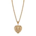 2028 14k Gold-dipped Filigree Heart With Swarovski Crystal Accent Necklace 18