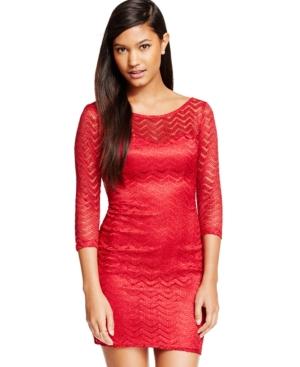 Jump Juniors' Glitter Chevron Lace Sheath Dress