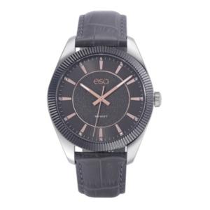 Men's Esq0153 Gun Metal Ip Stainless Steel Watch, Grey Dial And Crystal Accents