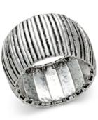 Silver-tone Distressed-look Stretch Bangle Bracelet