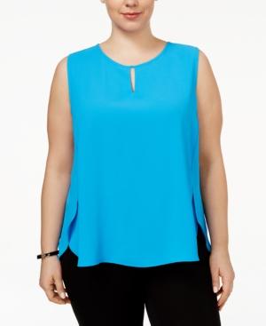 Nine West Plus Size High-low Shell