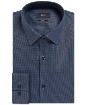 Boss Men's Slim-fit Geometric Cotton Dress Shirt