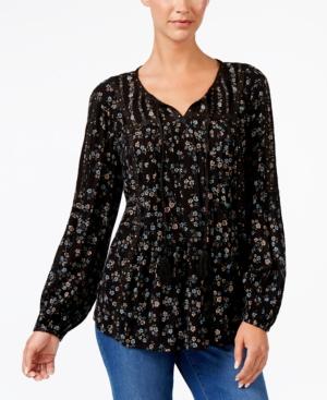 Style & Co Studded Peasant Top, Created For Macy's