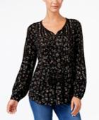 Style & Co Studded Peasant Top, Created For Macy's