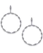 I.n.c. Silver-tone Crystal Drop Hoop Earrings, Created For Macy's