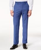 Sean John Men's Classic-fit Stretch Blue Plaid Suit Pants