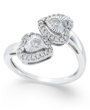 Diamond Bypass Heart Ring (1/3 Ct. T.w.) In 14k White Gold