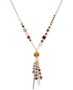 Inc International Concepts Gold-tone Beaded Tassel Necklace, Created For Macy's
