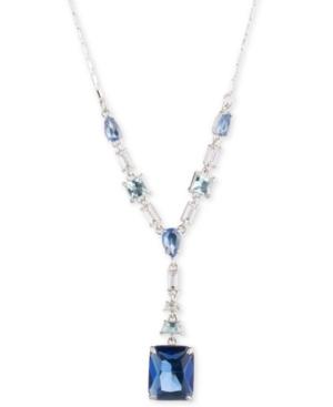 Carolee Silver-tone Crystal 18 Lariat Necklace