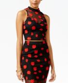 Material Girl Juniors' Embroidered Illusion Top, Created For Macy's