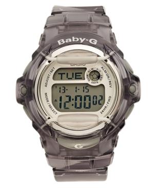 Baby-g Watch, Women's Digital Gray Resin Strap 43x46mm Bg169r-8