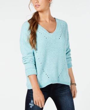 Hippie Rose Juniors' V-neck Chenille Sweater