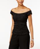 Alex Evenings Crinkled Off-the-shoulder Top