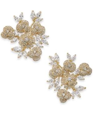 Kate Spade New York Gold-tone Crystal Flower Cluster Stud Earrings