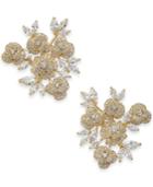 Kate Spade New York Gold-tone Crystal Flower Cluster Stud Earrings