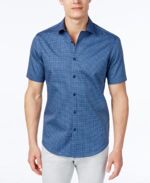 Alfani Men's Geo Short-sleeve Shirt, Slim Fit