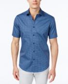 Alfani Men's Geo Short-sleeve Shirt, Slim Fit