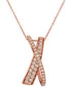 Le Vian Nude Diamonds Crisscross 20 Pendant Necklace (5/8 Ct. T.w.) In 14k Rose Gold