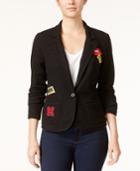 Freshman Juniors' Knit Blazer With Patches