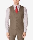 Perry Ellis Men's Subtle Plaid Twill Vest Suit Separate