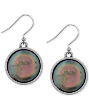 Lucky Brand Silver-tone Abalone-look Round Discs Drop Earrings