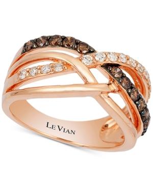 Le Vian Chocolatier Diamond Weave-style Ring (5/8 Ct. T.w.) In 14k Rose Gold