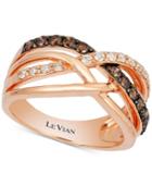 Le Vian Chocolatier Diamond Weave-style Ring (5/8 Ct. T.w.) In 14k Rose Gold
