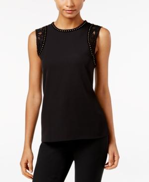 Calvin Klein Lace-trim Studded Top