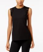 Calvin Klein Lace-trim Studded Top